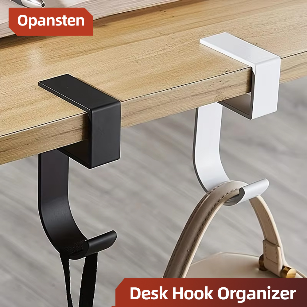 Desk Setup Black And White - Alüminyum Masa Kancası Organizatör Kaymaz Tasarım