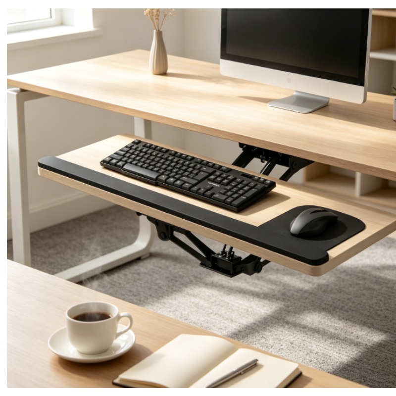 Desk Setup Home Office - Masa Altı Kayar Klavye Sehpası, Mouse