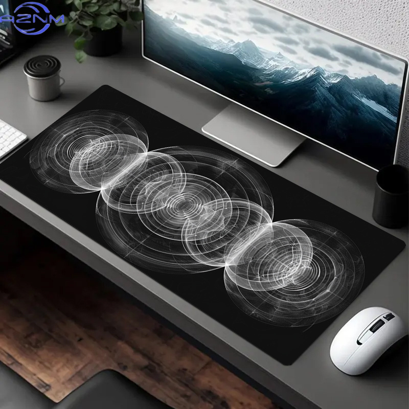 Büyük Siyah Beyaz Spiral Desen - Desk Setup Black And White incelemesi ve fiyatı