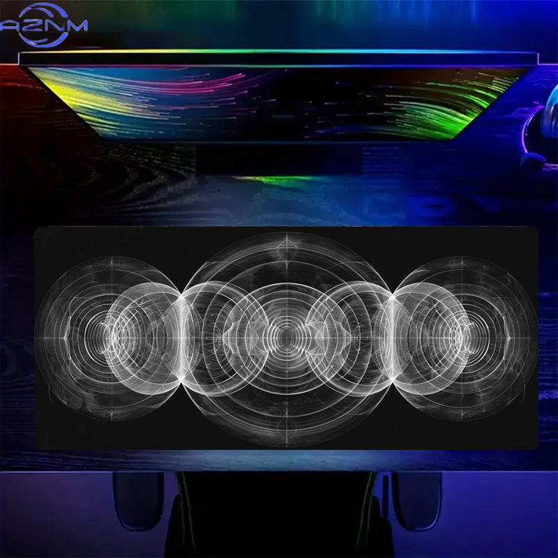 Büyük Siyah Beyaz Spiral Desen - Desk Setup Black And White incelemesi ve fiyatı