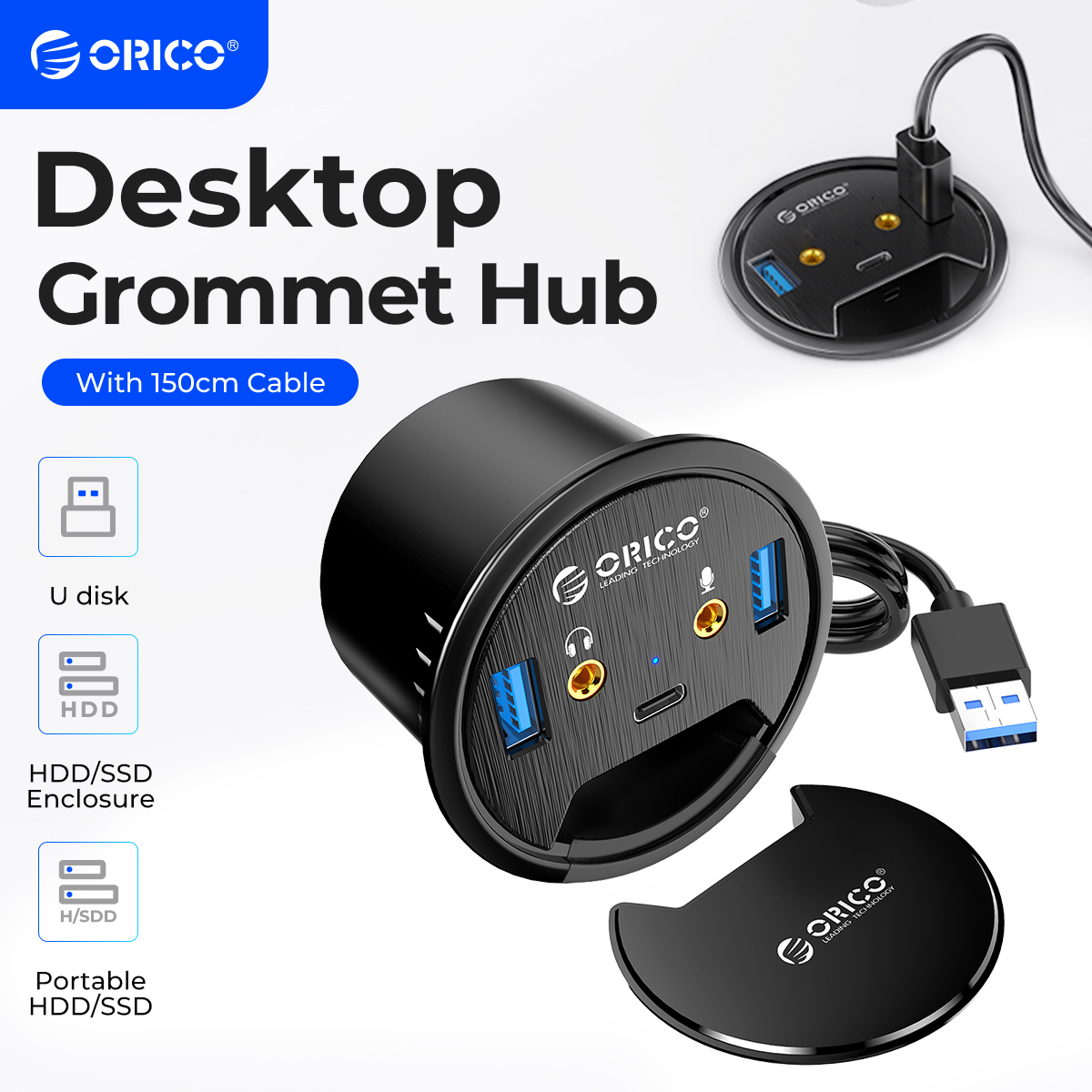 ORICO Masaüstü Grommet USB 3.0 - Desk Setup Hub incelemesi ve fiyatı