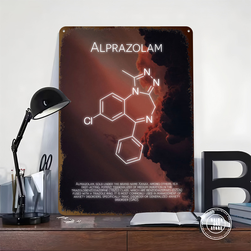 Alprazolam Molekül Teneke Post - Desk Setup Poster incelemesi ve fiyatı
