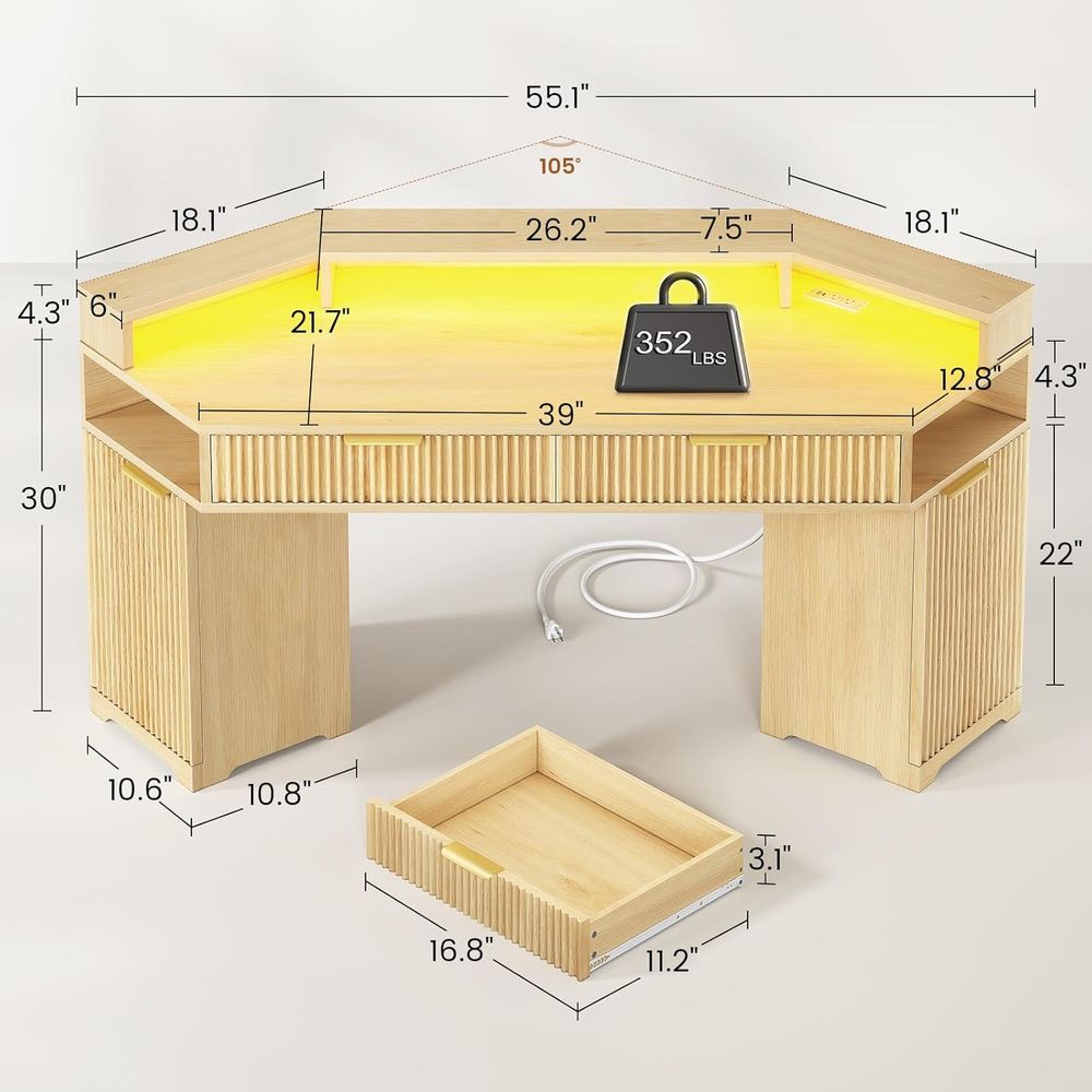 Çift Masa Düzeni, Depolama Ala - Desk Setup Oak incelemesi ve fiyatı