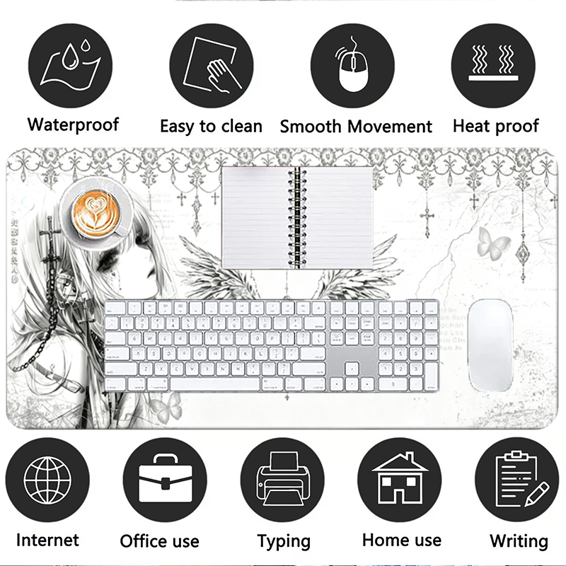 Deri Mousepad Siyah Beyaz Anim - Desk Setup Carpet incelemesi ve fiyatı