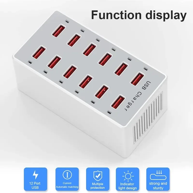 USB şarj istasyonu 60W 12-port - Desk Setup Hub incelemesi ve fiyatı